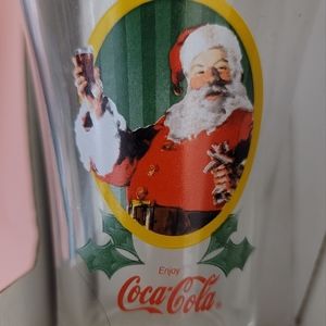 NOS vintage Libbey Claret 16oz Clear Santa Coca-Cola edition glasses set of 4